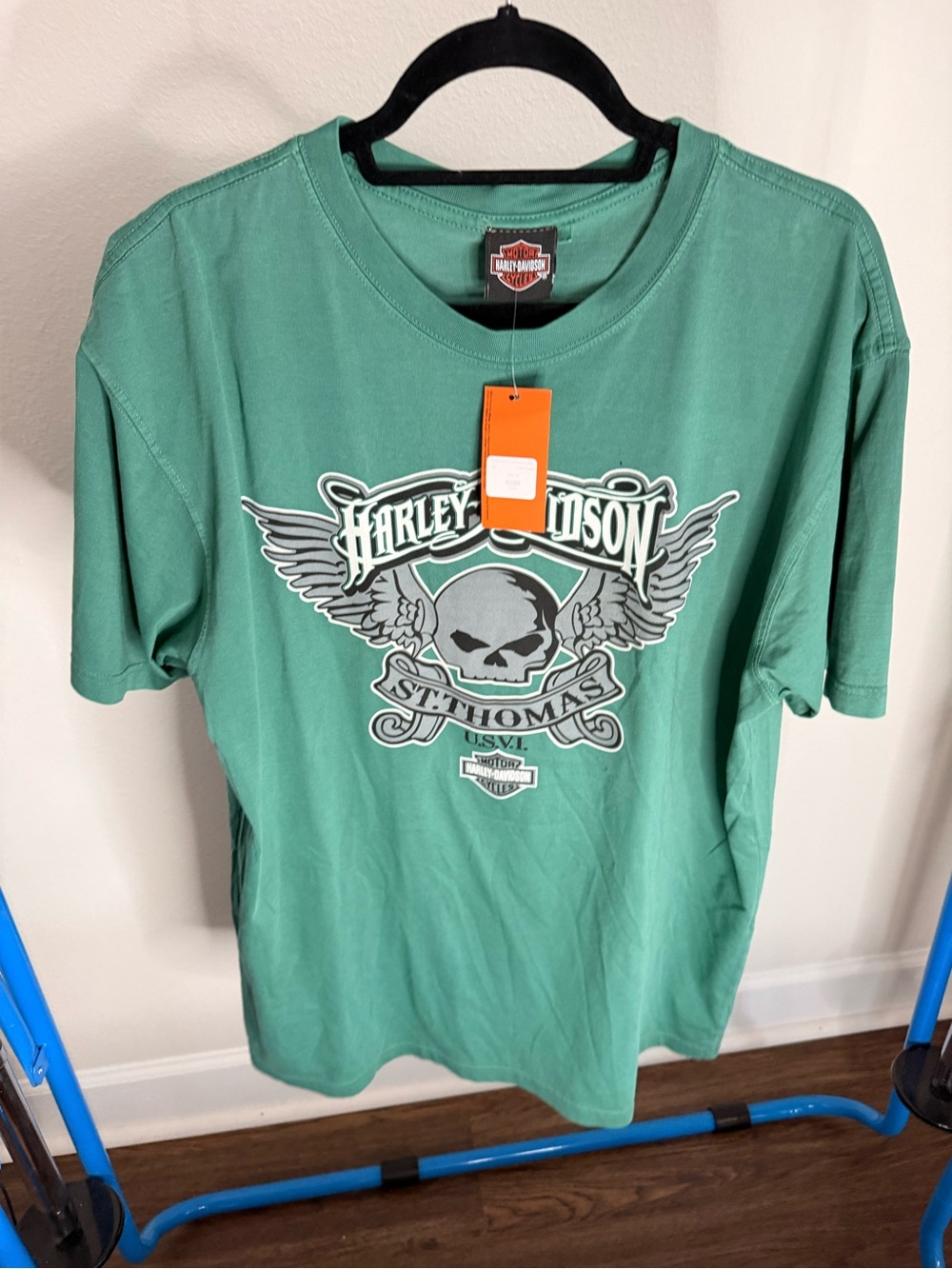 Harley-Davidson Men's Green Skull Graphic T-Shirt